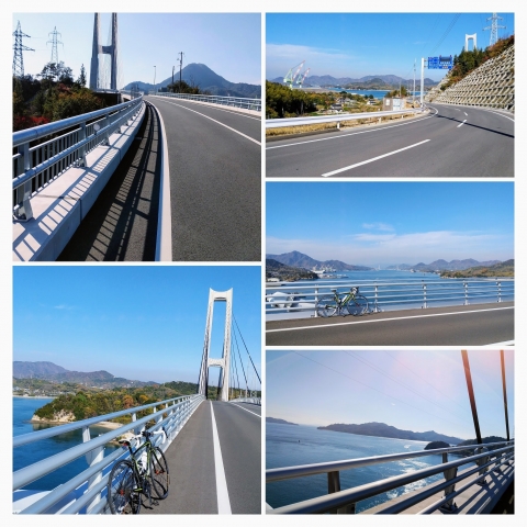 生名島から出来たばかりの岩城橋を渡って岩城島へ
