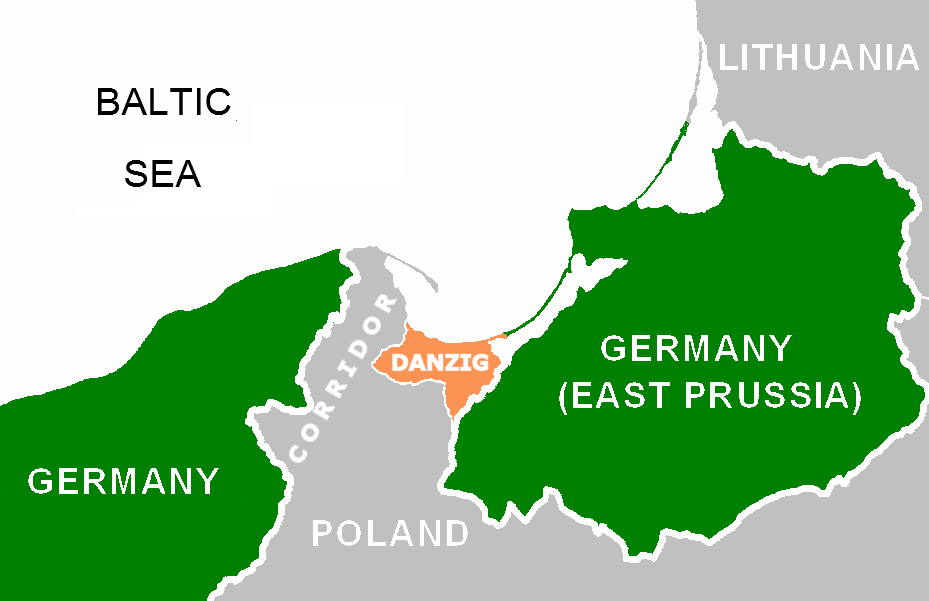 ポーランド回廊付近拡大図