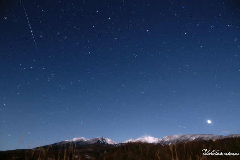 八ヶ岳と　「ふたご座流星群」 221214